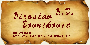 Miroslav Dovniković vizit kartica